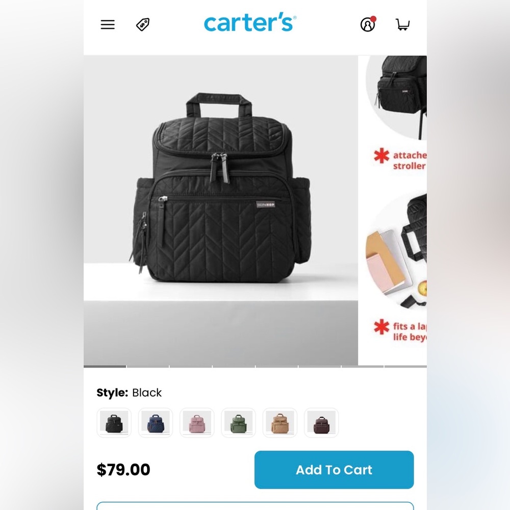 Black Quilted Backpack